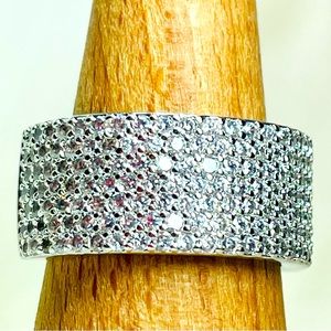 Sterling Silver/925 Silver Filled Cubic Zirconia Ring/Size 8